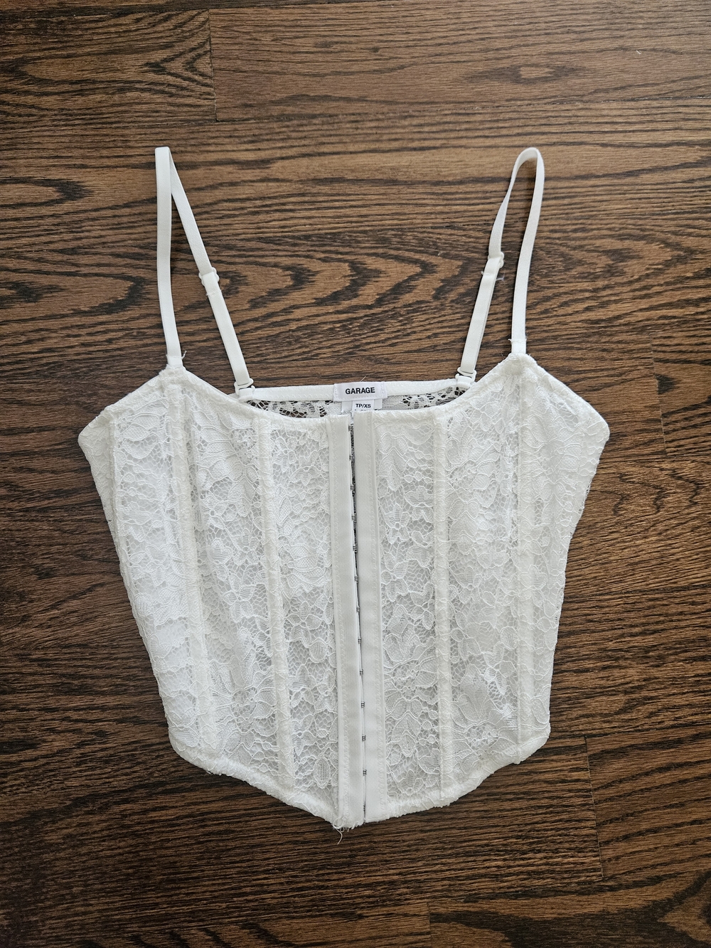 Garage White Lace Corset-Style Going-Out Top